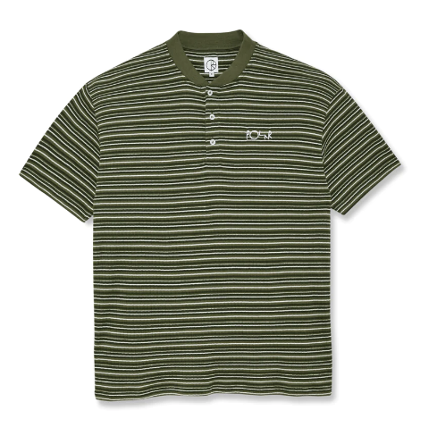 Polar Stripe Rib Henley Tee  (Uniform Green) Large